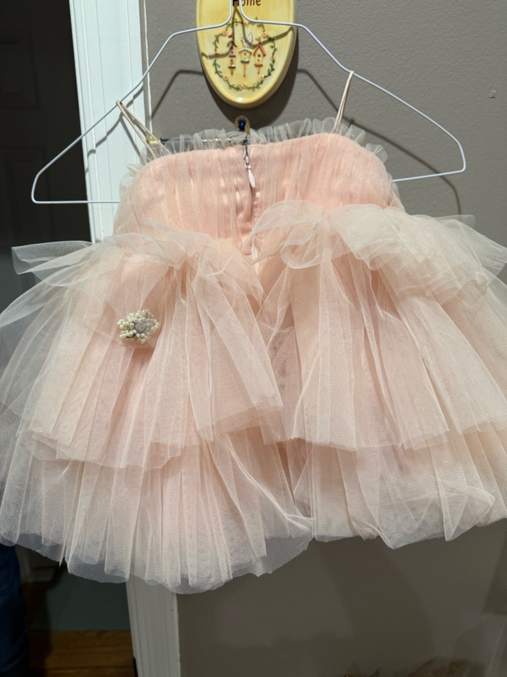 Blush pink tulle baby girl dress - Picture 2 of 4